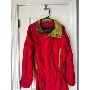 Vintage timberland weathergear raincoat in red & yellow Medium
